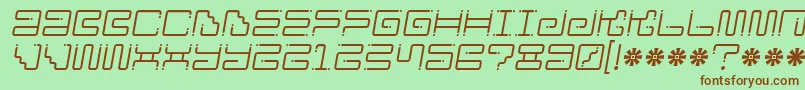 Ironloungedots2-Schriftart – Braune Schriften auf grünem Hintergrund