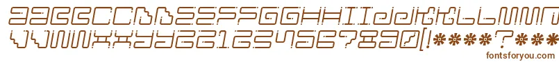 フォントIronloungedots2 – 白い背景に茶色のフォント