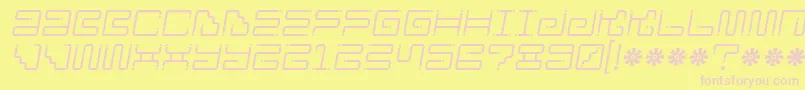 Ironloungedots2-fontti – vaaleanpunaiset fontit keltaisella taustalla