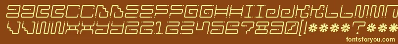 Ironloungedots2-fontti – keltaiset fontit ruskealla taustalla