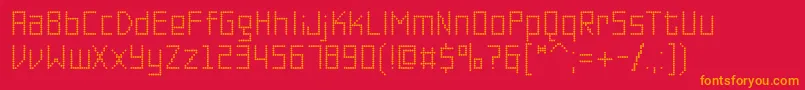 PfonlineoneproSingle Font – Orange Fonts on Red Background