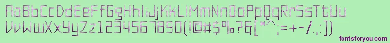 PfonlineoneproSingle Font – Purple Fonts on Green Background