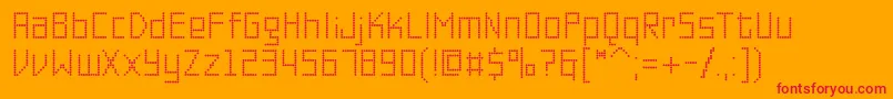 PfonlineoneproSingle Font – Red Fonts on Orange Background