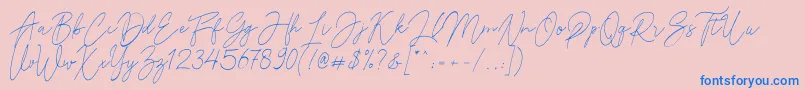 Reman Font – Blue Fonts on Pink Background