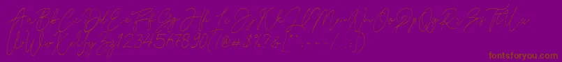 Reman-Schriftart – Braune Schriften auf violettem Hintergrund