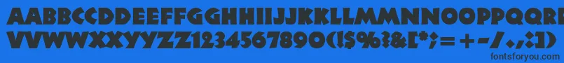 Neuland Font – Black Fonts on Blue Background
