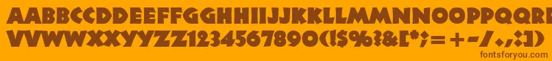Lisätietoja Neuland-fontista Neuland-fontti – ruskeat fontit oranssilla taustalla
