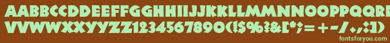 Neuland Font – Green Fonts on Brown Background