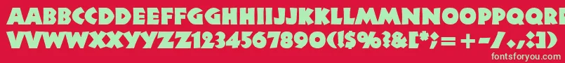 Neuland Font – Green Fonts on Red Background