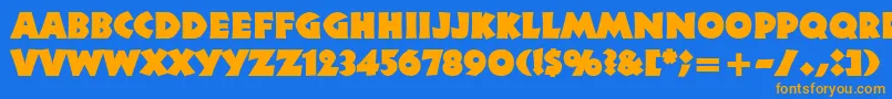 Neuland Font – Orange Fonts on Blue Background