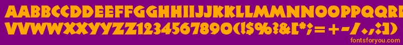 Neuland Font – Orange Fonts on Purple Background