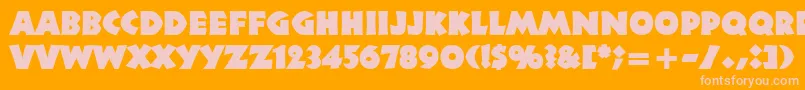 Neuland Font – Pink Fonts on Orange Background