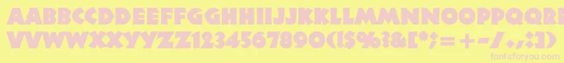 Neuland Font – Pink Fonts on Yellow Background