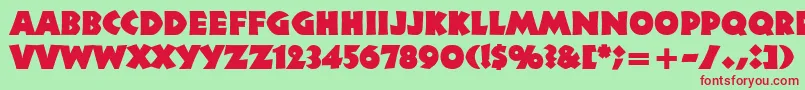 Neuland Font – Red Fonts on Green Background