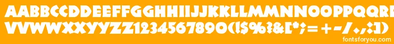 Neuland Font – White Fonts on Orange Background