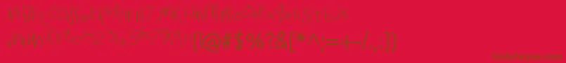Tallula Font – Brown Fonts on Red Background