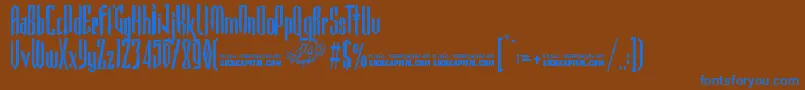 フォントGothickellaFree – 茶色の背景に青い文字