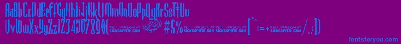 GothickellaFree Font – Blue Fonts on Purple Background