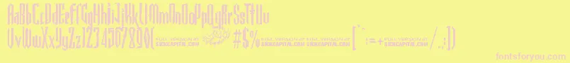 GothickellaFree Font – Pink Fonts on Yellow Background