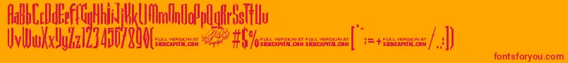 GothickellaFree Font – Red Fonts on Orange Background