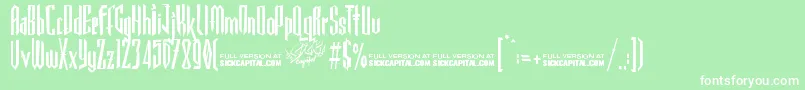 GothickellaFree Font – White Fonts on Green Background