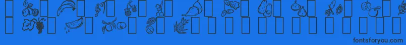 フォントParadisesFruits – 黒い文字の青い背景