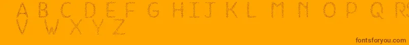HkhSpringBuds-fontti – ruskeat fontit oranssilla taustalla