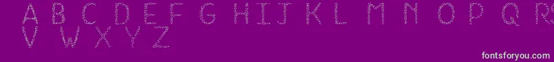 HkhSpringBuds Font – Green Fonts on Purple Background
