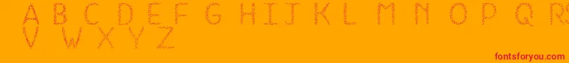 HkhSpringBuds Font – Red Fonts on Orange Background