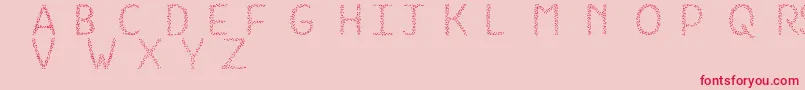 HkhSpringBuds-Schriftart – Rote Schriften auf rosa Hintergrund