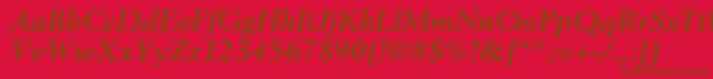 Шрифт BerlingltstdBolditalic – коричневые шрифты на красном фоне