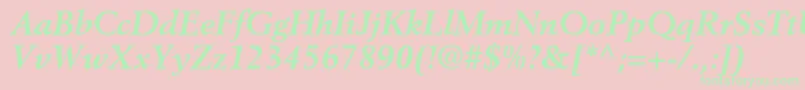 BerlingltstdBolditalic Font – Green Fonts on Pink Background