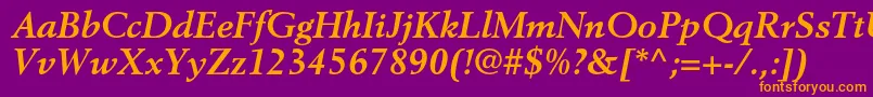 BerlingltstdBolditalic Font – Orange Fonts on Purple Background