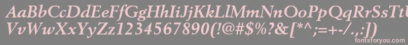 BerlingltstdBolditalic Font – Pink Fonts on Gray Background
