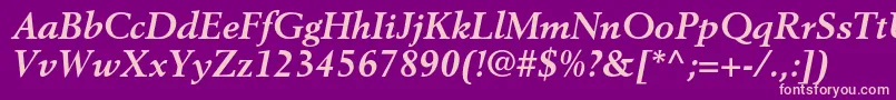 BerlingltstdBolditalic Font – Pink Fonts on Purple Background
