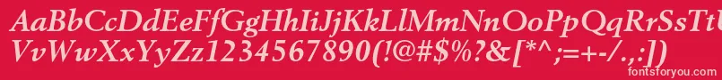 Шрифт BerlingltstdBolditalic – розовые шрифты на красном фоне