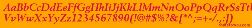 BerlingltstdBolditalic Font – Red Fonts on Orange Background