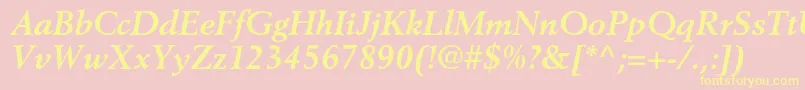 BerlingltstdBolditalic Font – Yellow Fonts on Pink Background