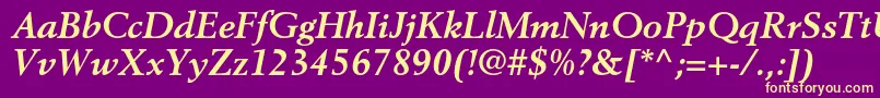 BerlingltstdBolditalic Font – Yellow Fonts on Purple Background