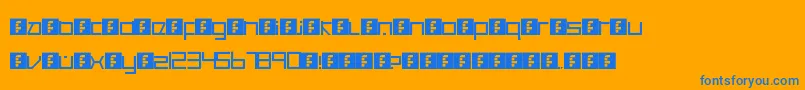 Шрифт CancranacancarnacaReduxSansSoft – синие шрифты на оранжевом фоне
