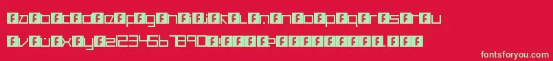 CancranacancarnacaReduxSansSoft-fontti – vihreät fontit punaisella taustalla