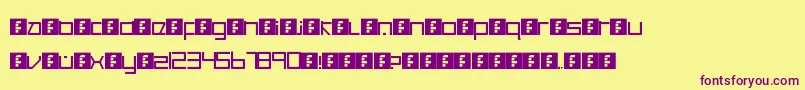 CancranacancarnacaReduxSansSoft-fontti – violetit fontit keltaisella taustalla