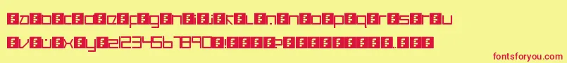 CancranacancarnacaReduxSansSoft Font – Red Fonts on Yellow Background