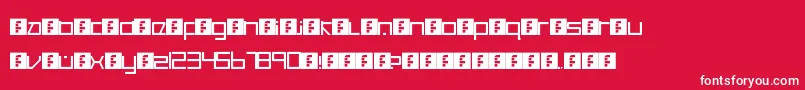 CancranacancarnacaReduxSansSoft-fontti – valkoiset fontit punaisella taustalla