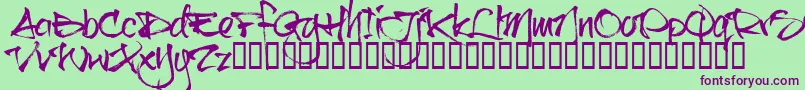 Btctrial Font – Purple Fonts on Green Background