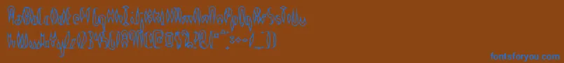 QuillExperimentalOBrk Font – Blue Fonts on Brown Background