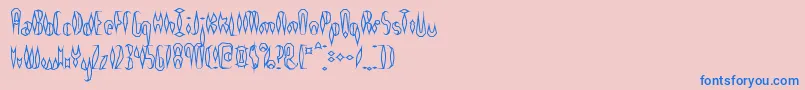 fuente QuillExperimentalOBrk – Fuentes Azules Sobre Fondo Rosa
