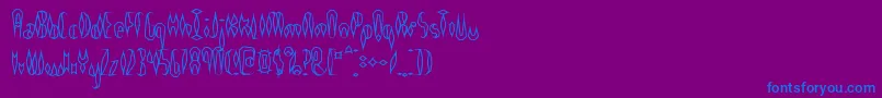 QuillExperimentalOBrk-fontti – siniset fontit violetilla taustalla