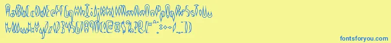 QuillExperimentalOBrk Font – Blue Fonts on Yellow Background