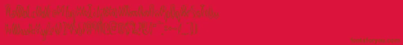 フォントQuillExperimentalOBrk – 赤い背景に茶色の文字